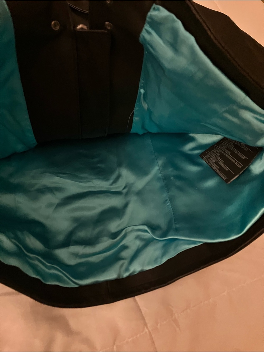 Harley-Davidson Black Leather Riding Jacket with Teal Embroidered Eagle - Picture 5 of 5